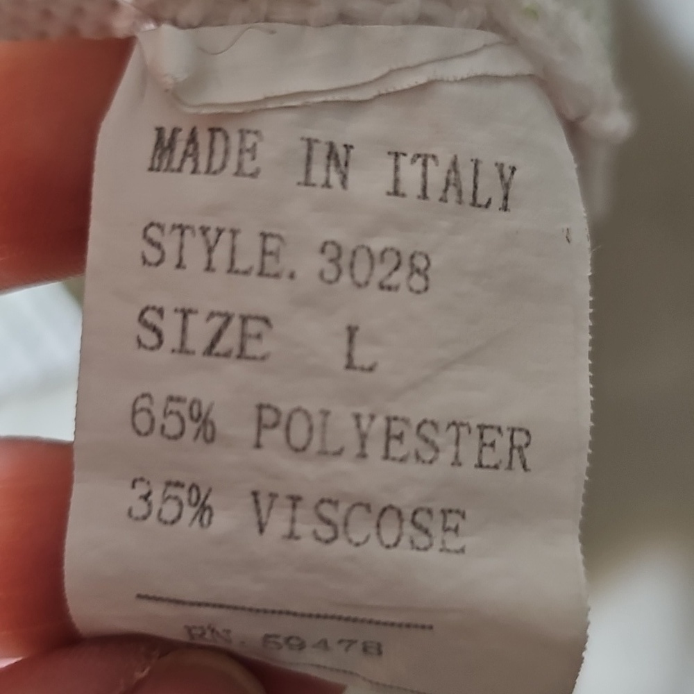 Luisa Ricci Floral Sweater Top Birds of Paradise Capped Sleeves Italy Tropical L - Picture 6 of 6